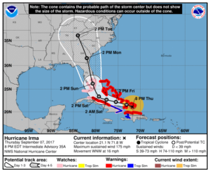 Irma's Track Shifts West